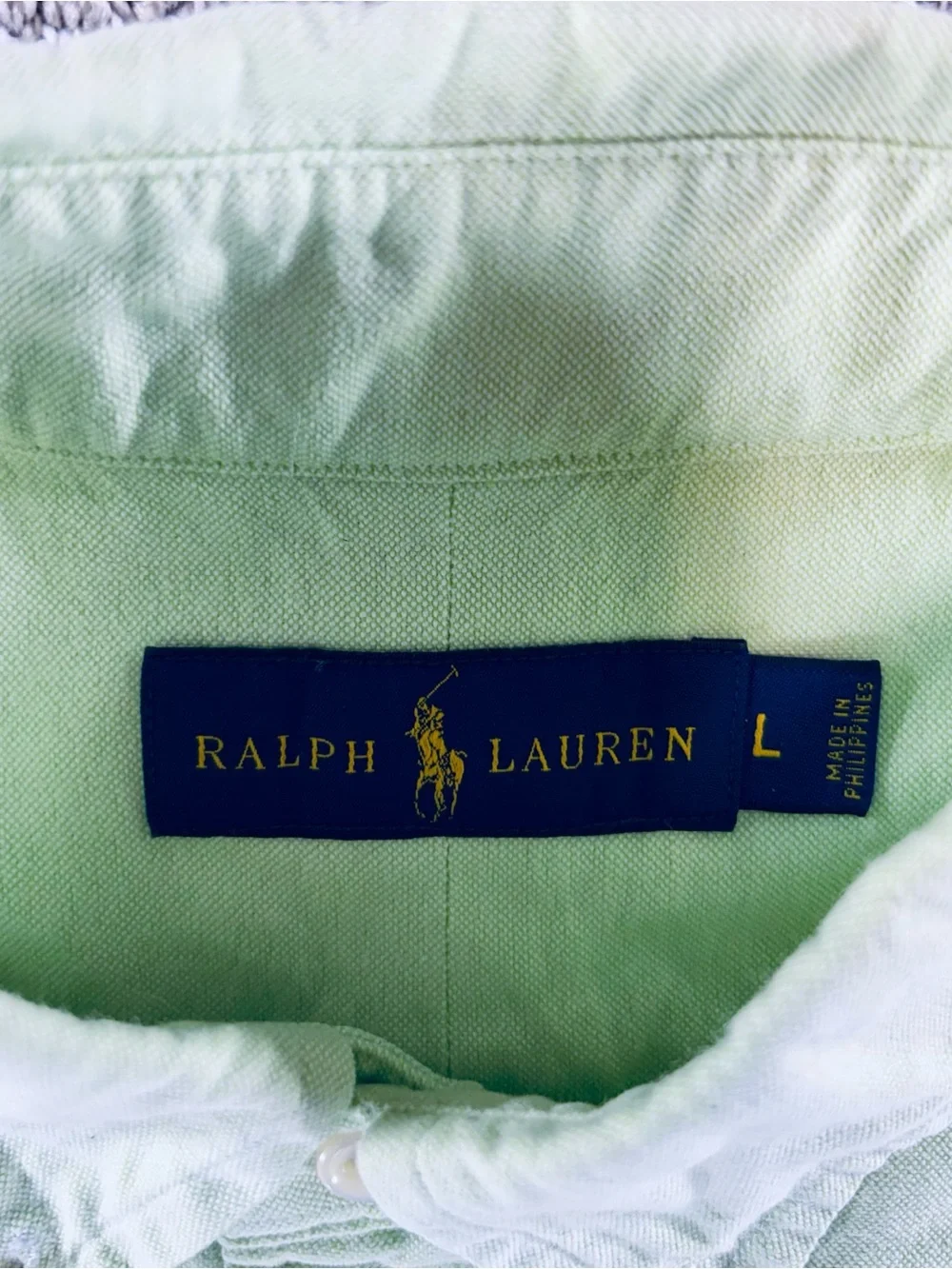 Polo Ralph Lauren Men’s Large Green Short Sleeve Button Down Shirt